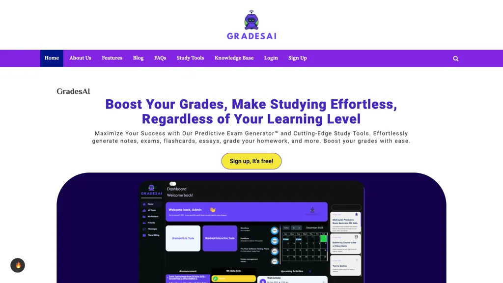 GradesAI website