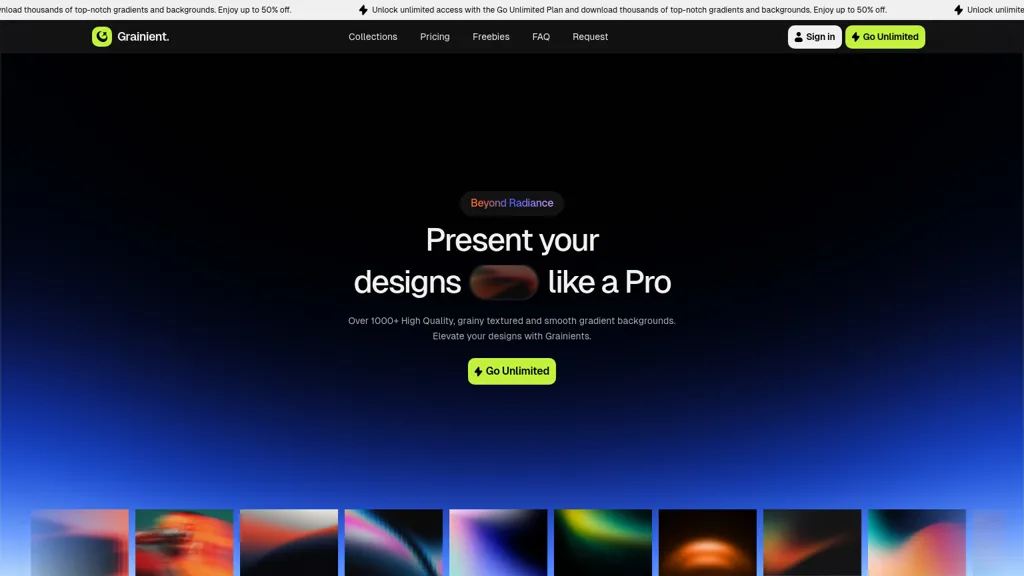 Grainient website