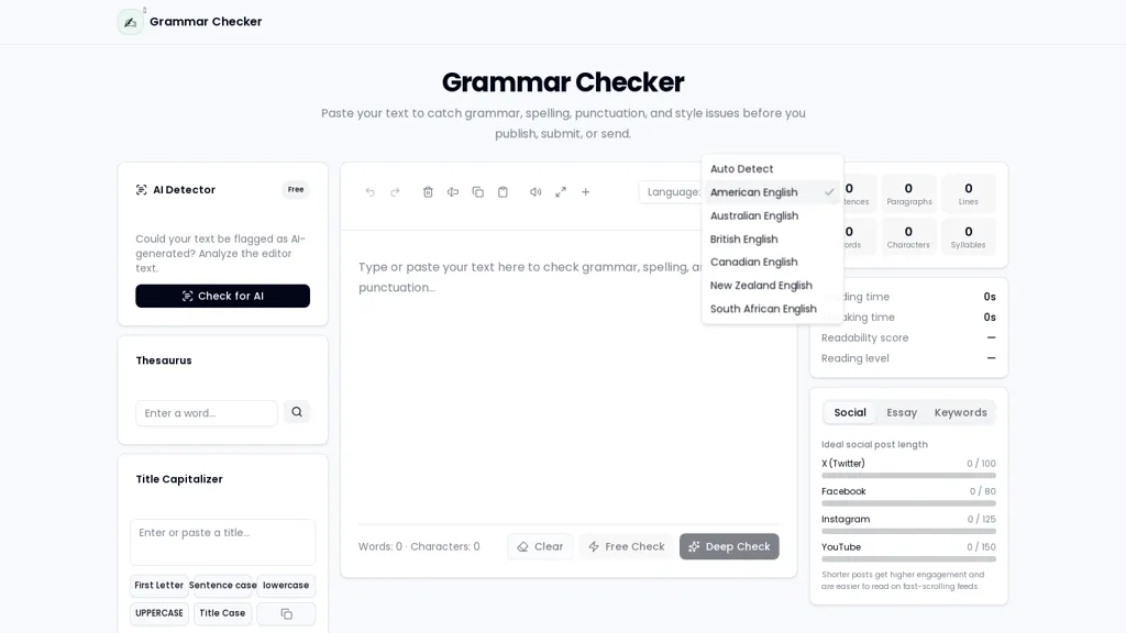 GrammarChecker.AI AI tool screenshot