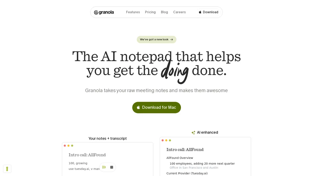 Granola AI AI tool screenshot