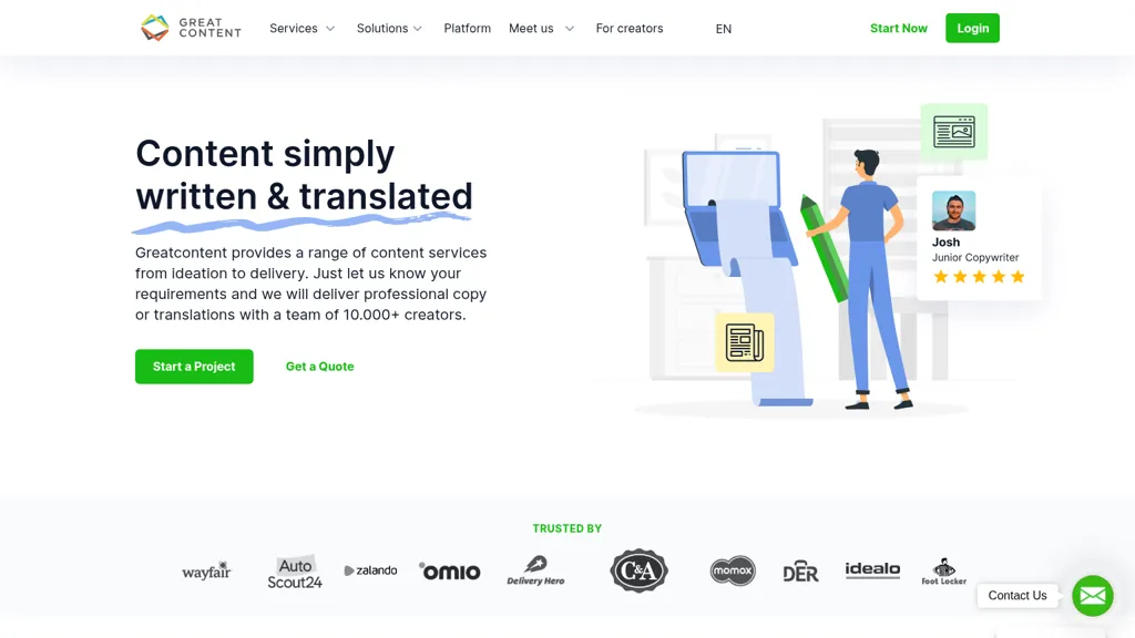 greatcontent.com AI tool screenshot