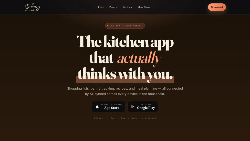 Grocery AI AI tool screenshot