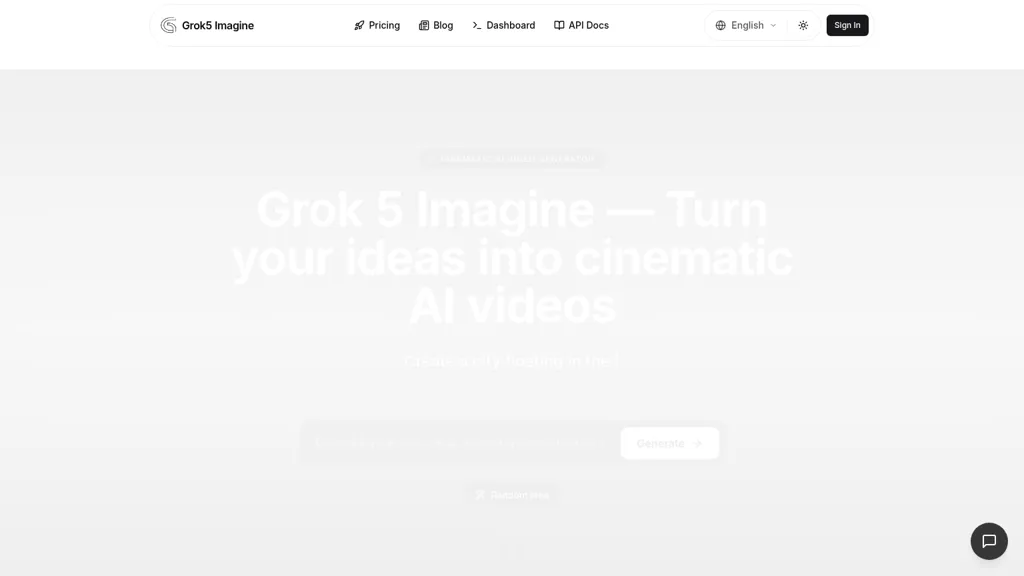 Grok 5 Imagine AI tool screenshot