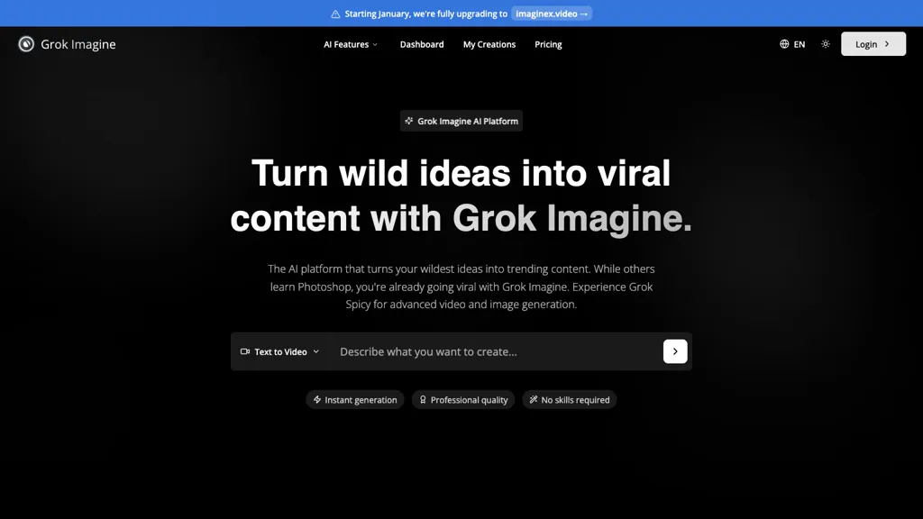 Grok Imagine screenshot