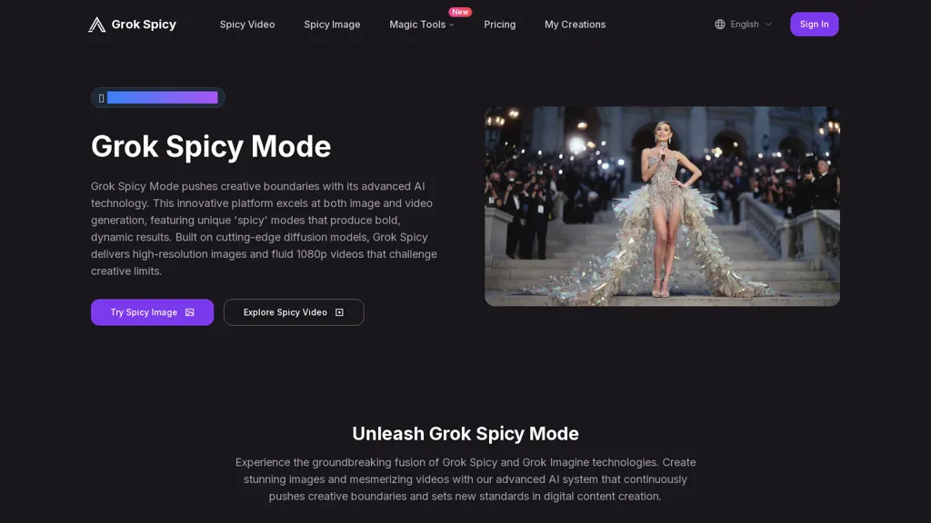 Grok Spicy Mode AI tool screenshot