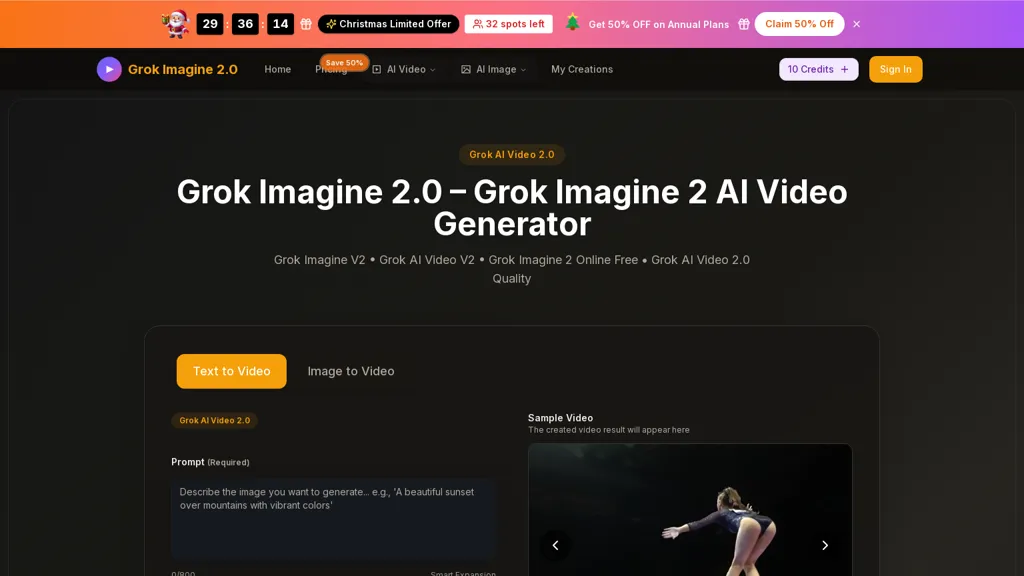 grokimagine-2.com AI tool screenshot