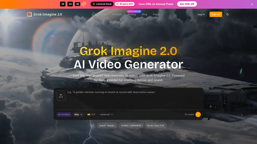 Grokimagine2.0.com AI tool screenshot