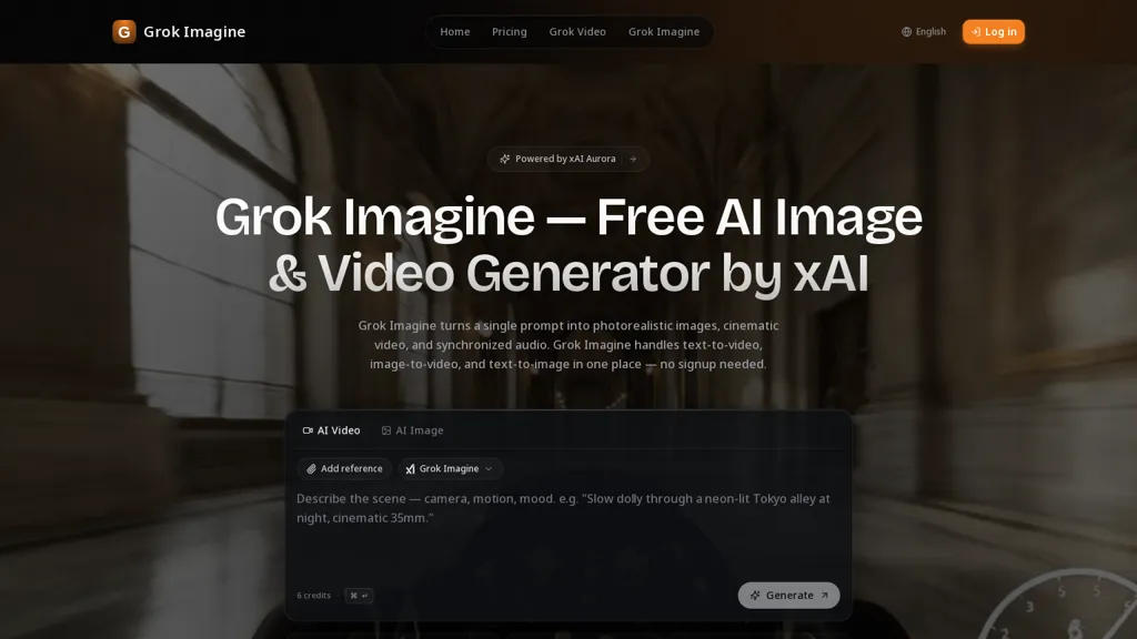 grokimagineai.io AI tool screenshot