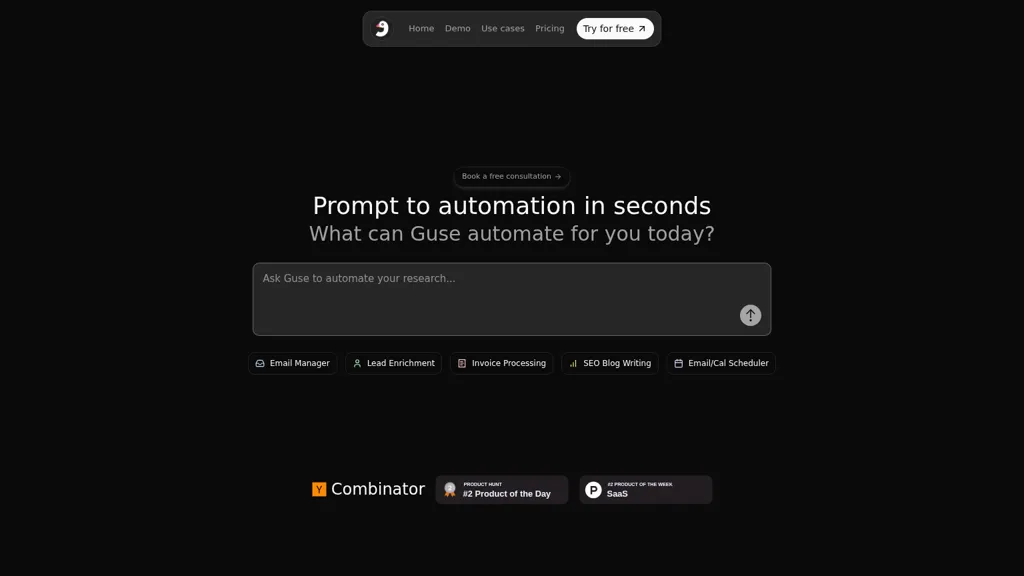 Guse AI tool screenshot