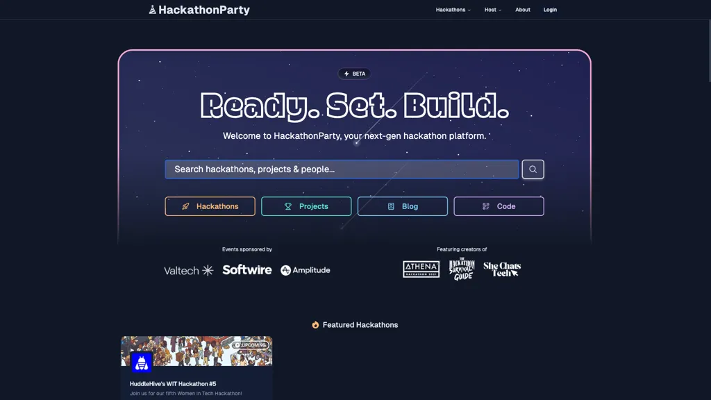 HackathonParty AI tool screenshot