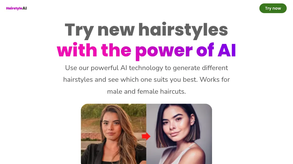 Hairstyle AI website
