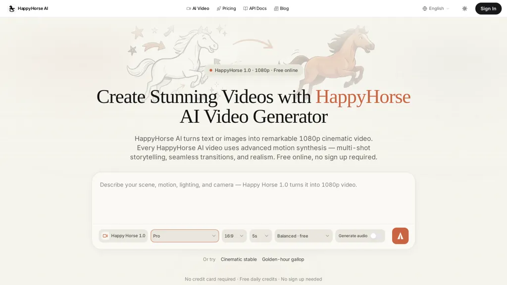 HappyHorse.app AI tool screenshot
