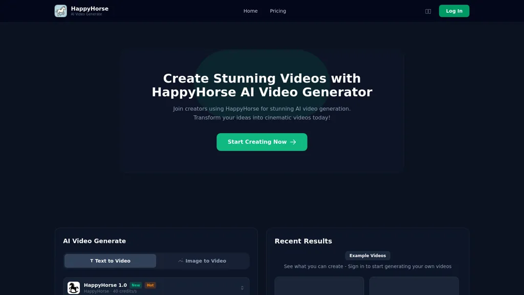 HappyHorse.cv AI tool screenshot