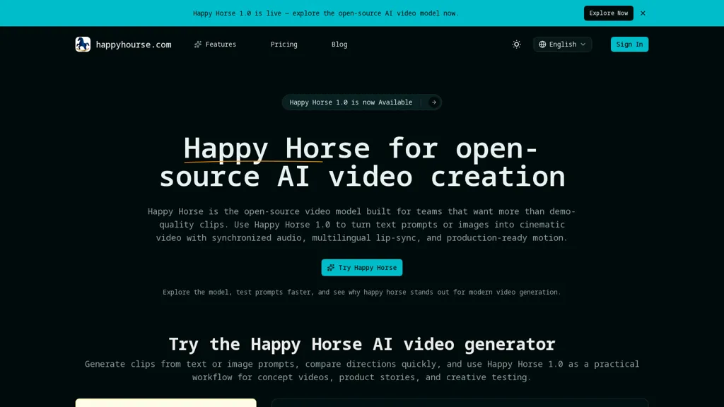 HappyHourse AI tool screenshot