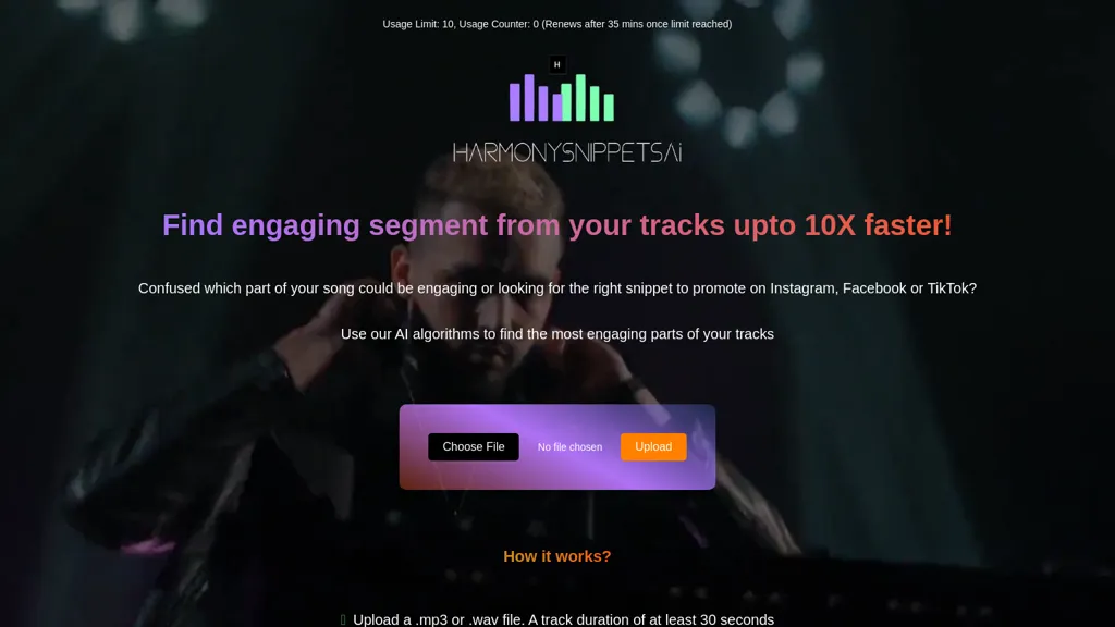HarmonySnippetsAI website