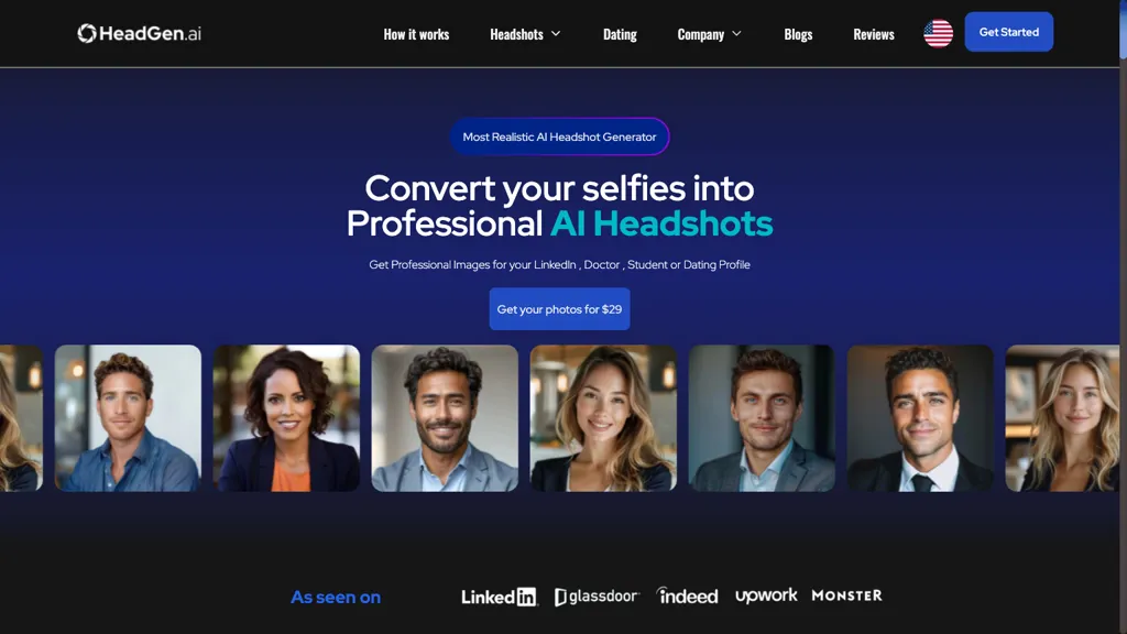 HeadGen AI AI tool screenshot