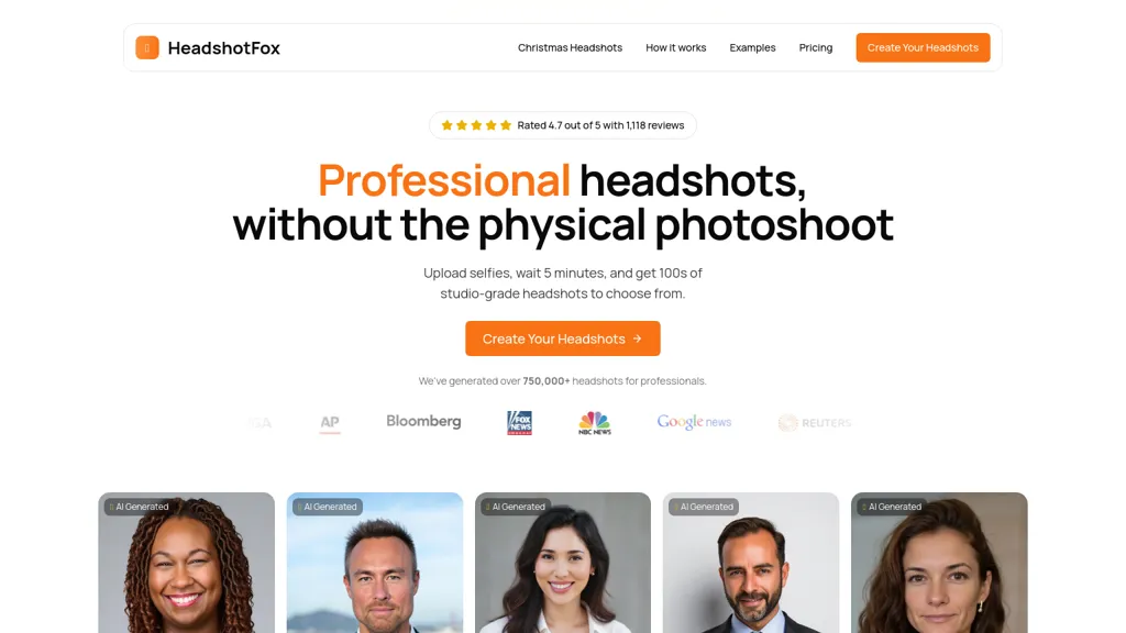 HeadshotFox website