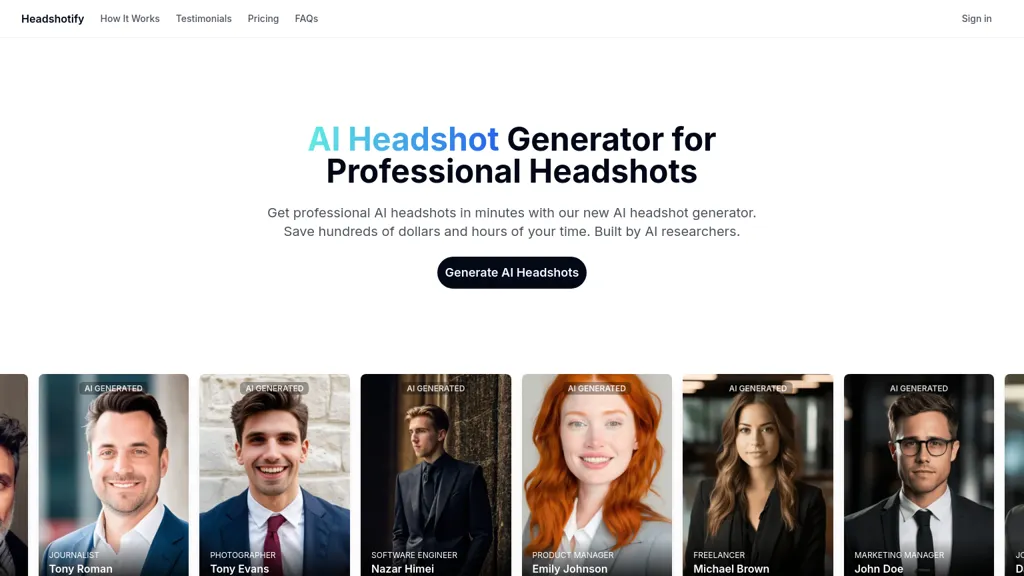 Headshotify website