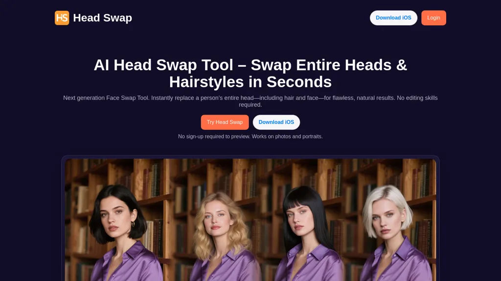 Head Swap AI tool screenshot