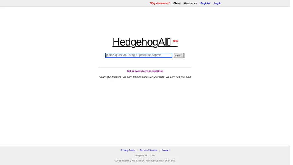 Hedgehog AI website