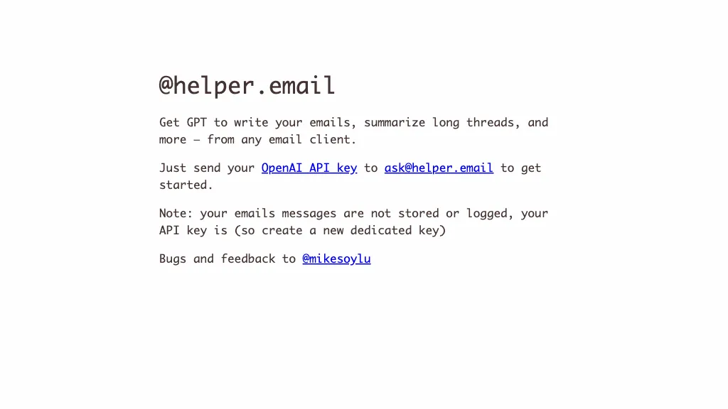 helper.email website