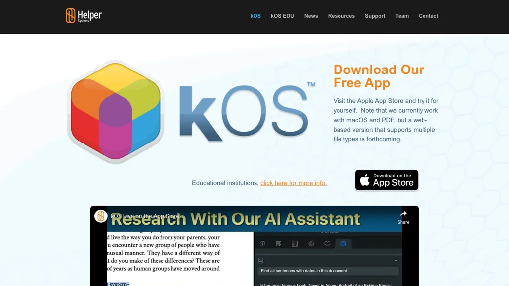 Helper Systems: kOS website