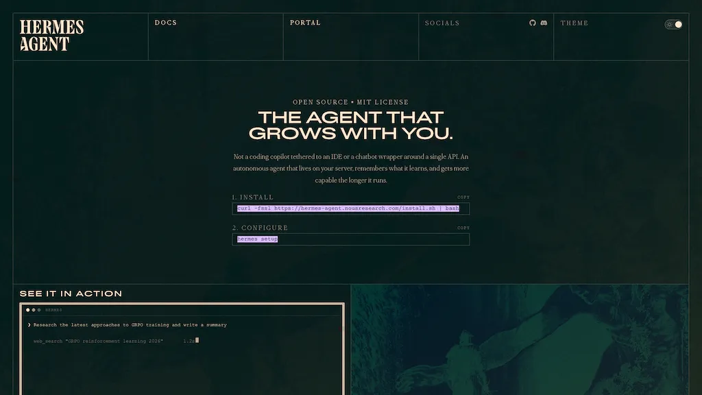 Hermes Agent AI tool screenshot