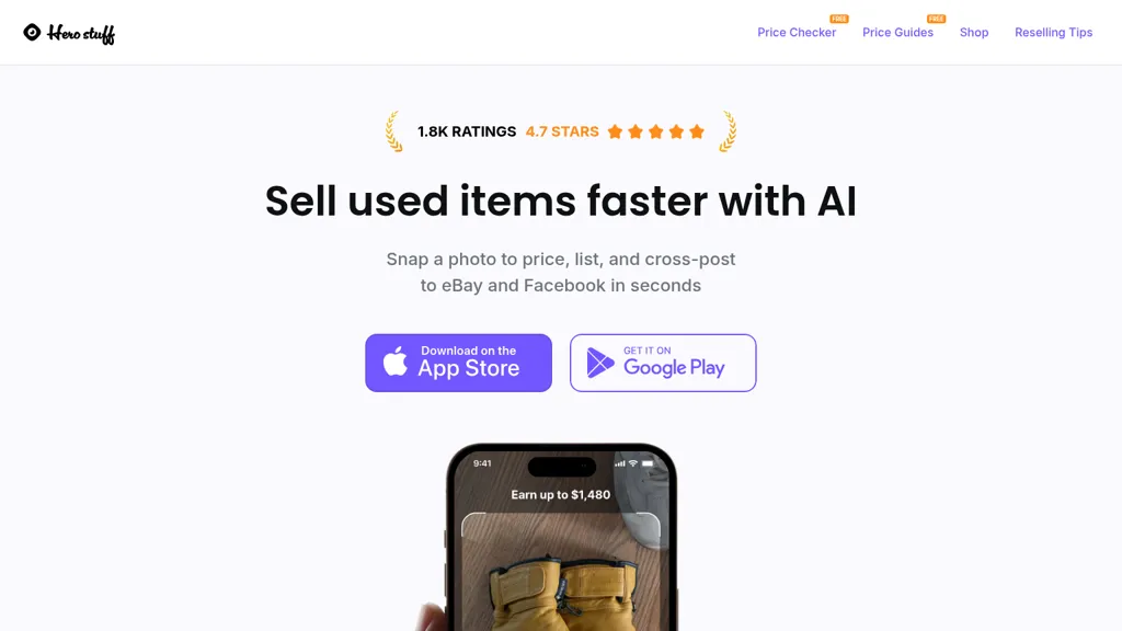 herostuff.com AI tool screenshot