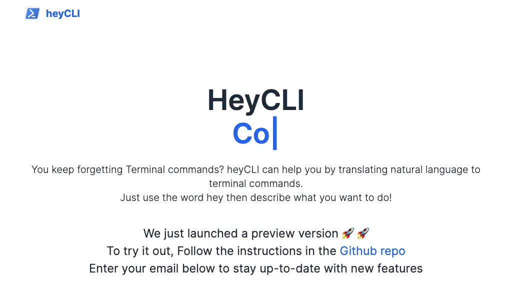 HeyCLI website