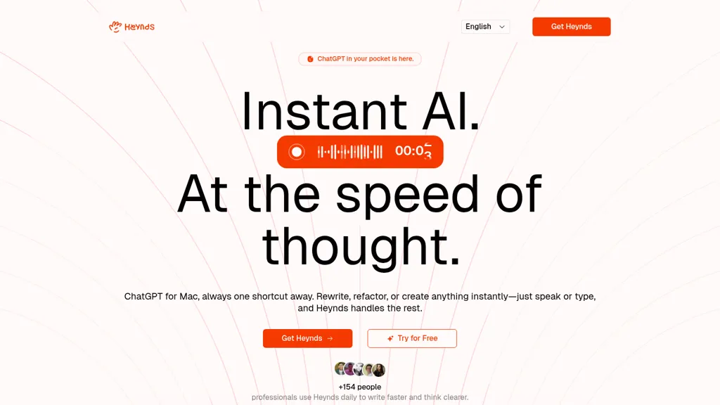 Heynds AI tool screenshot