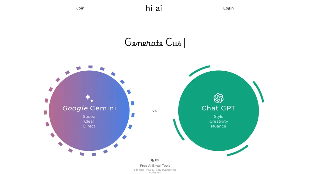 Hi AI AI tool screenshot