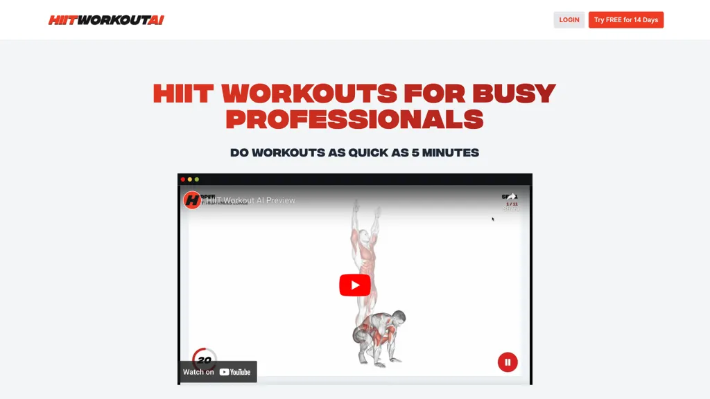 HIIT Workout AI website