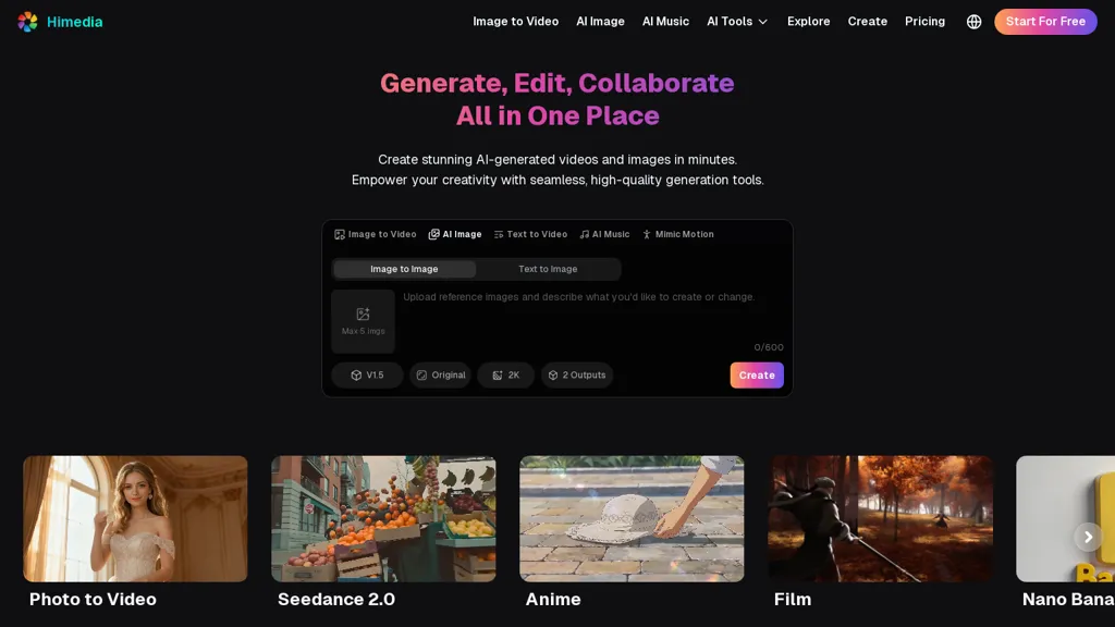 Himedia.ai AI tool screenshot