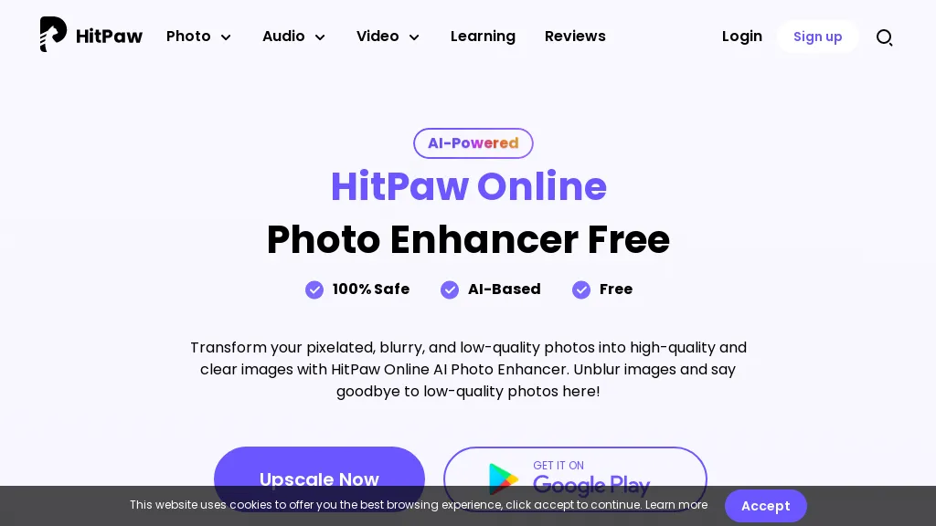 HitPaw Online Photo Enhancer website