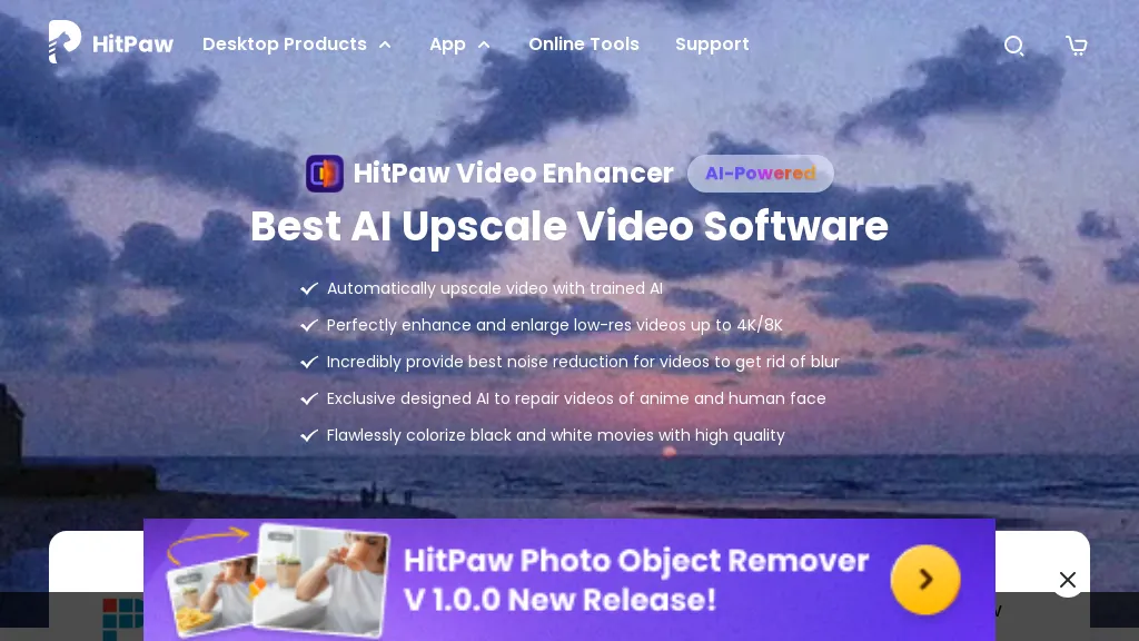HitPaw Video Enhancer website