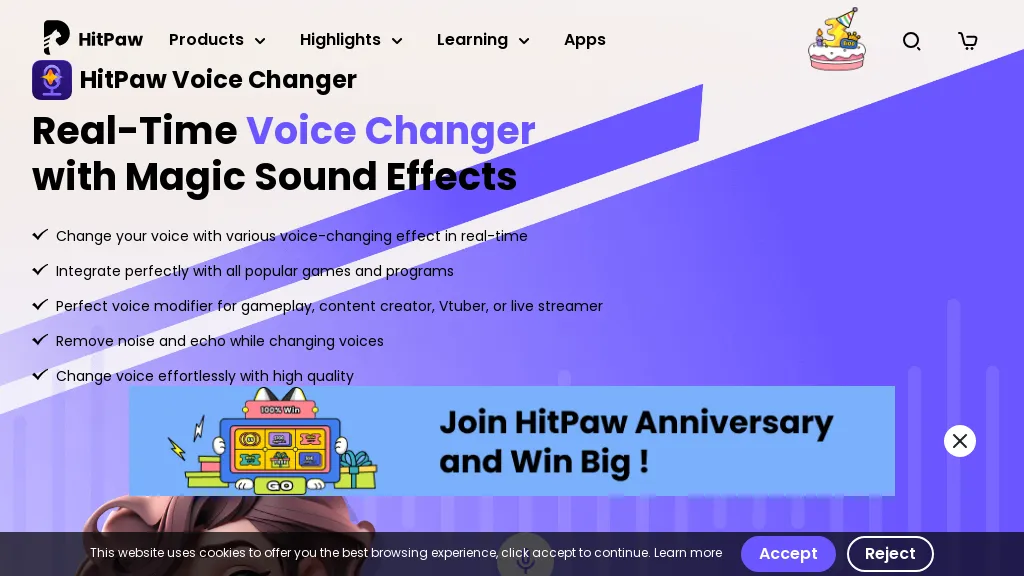 Hitpaw Voice Changer website