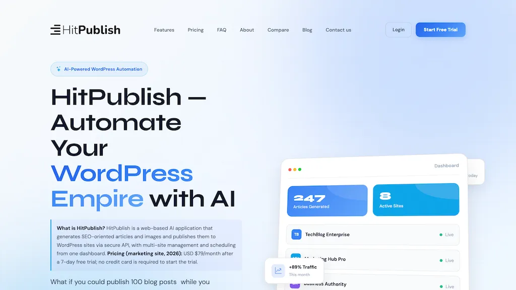 HitPublish.ai AI tool screenshot
