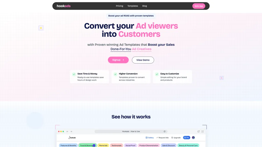 HookAds AI AI tool screenshot