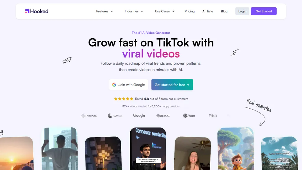 Hooked AI tool screenshot
