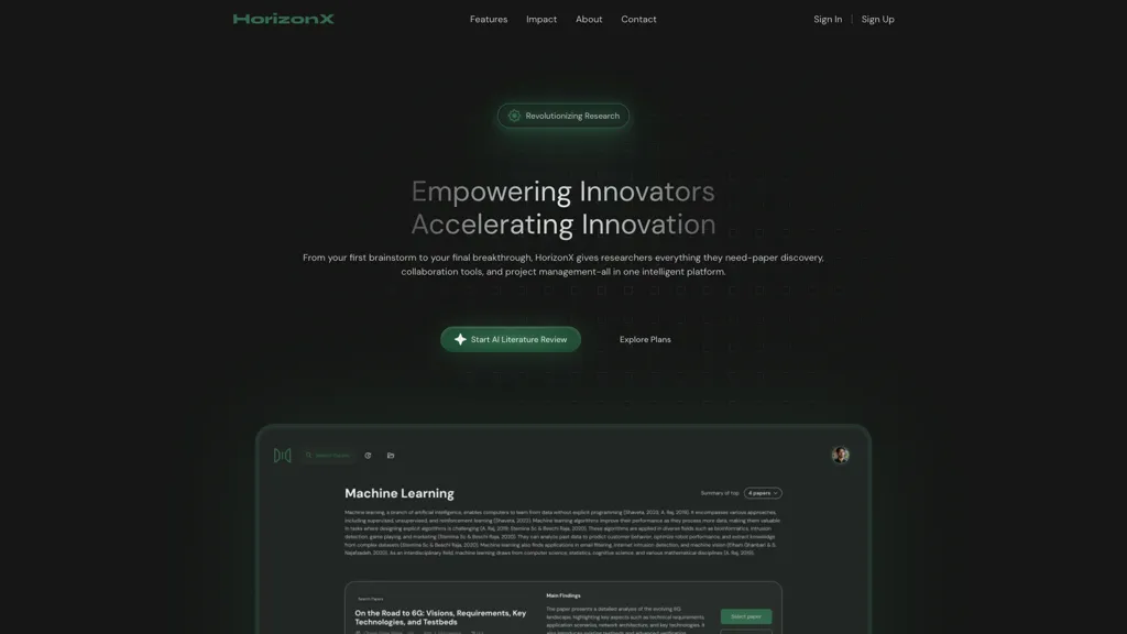 HorizonX AI tool screenshot