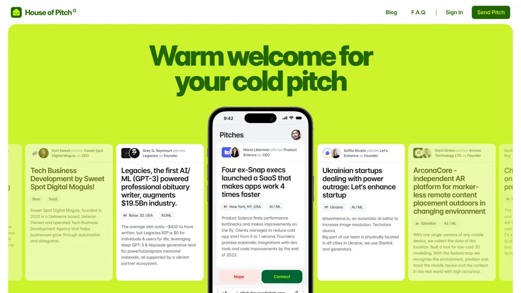 House of Pitch website