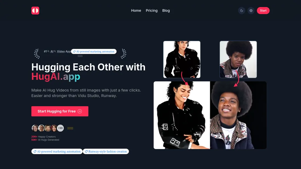 Hug AI website