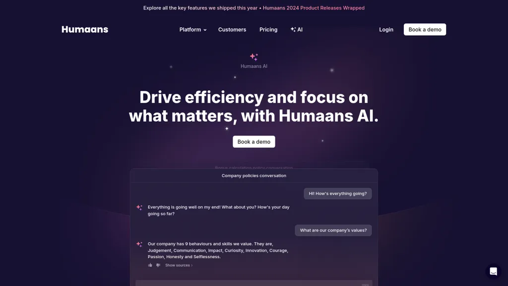 Humaans AI website