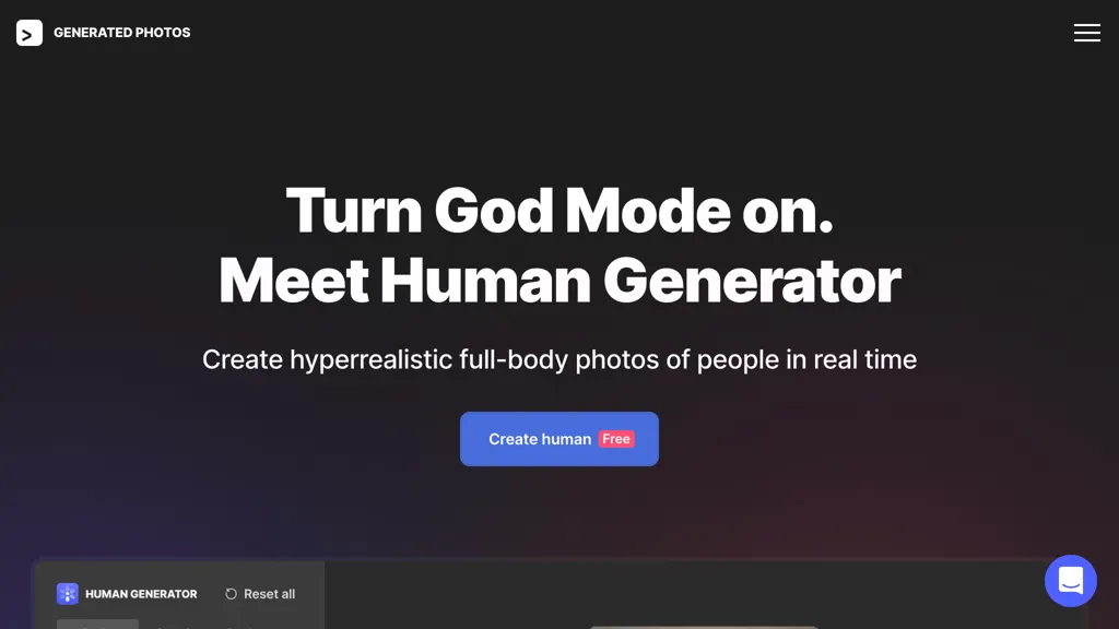 Human Generator website