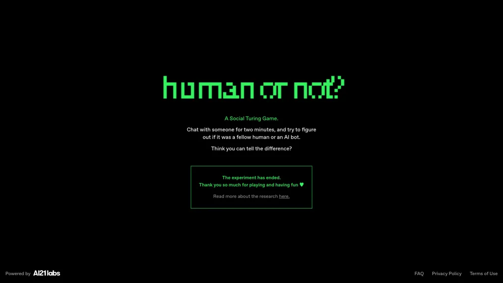 Human or Not website