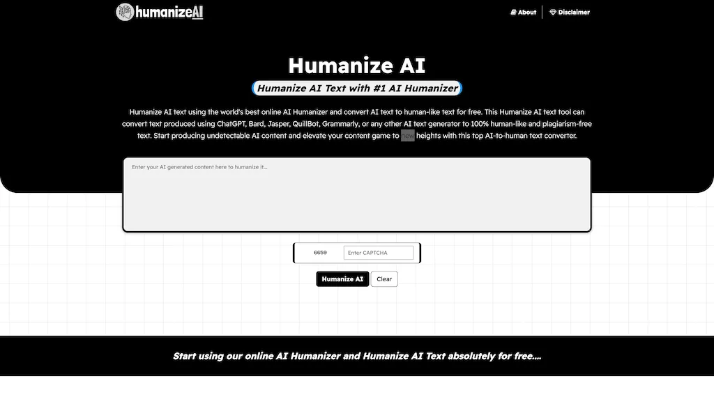 Humanize AI  website