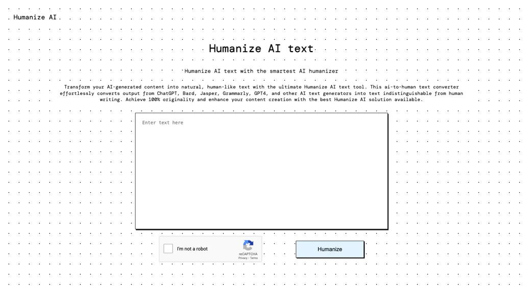 HumanizeAI website