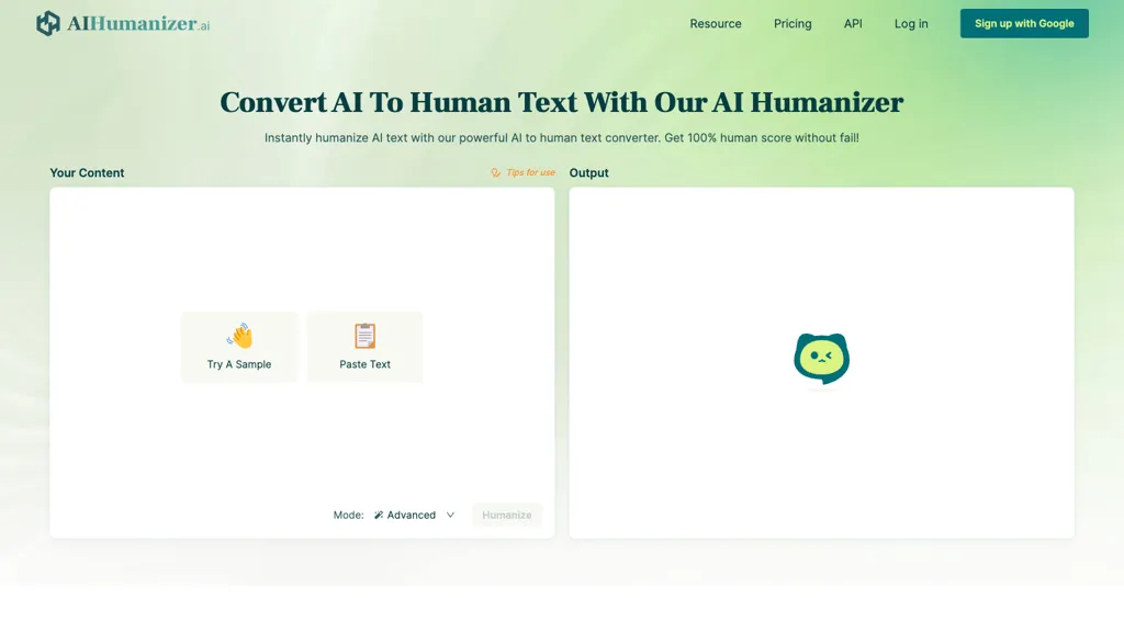 Humanizer AI website