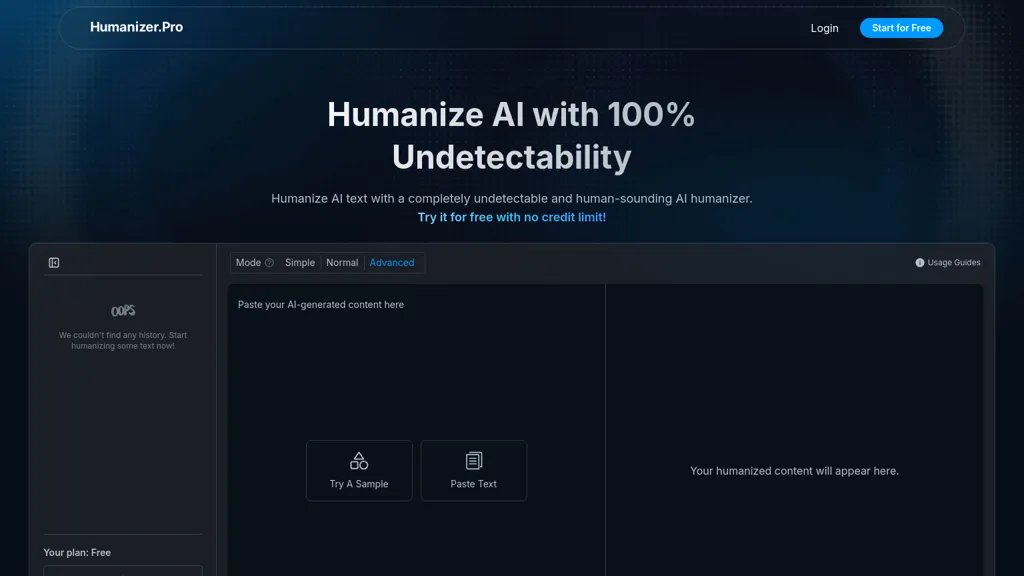 Humanizer.Pro website