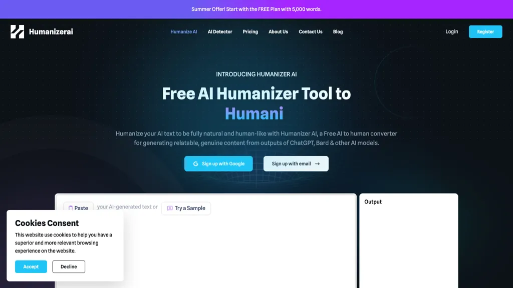 HumanizerAI website